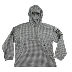 Gap x Madhappy Plaid Anorak Hoodie Jacket Men L Gray Grid Plaid Limited Collab